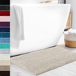 Floordirekt Sky Soft Tapis de bain carré et rond - Extra moelleux - Antidérapant et à séchage rapide - Plusieurs couleurs et tailles (80 x 150 cm, crème) (MEISTEREI, neuf)