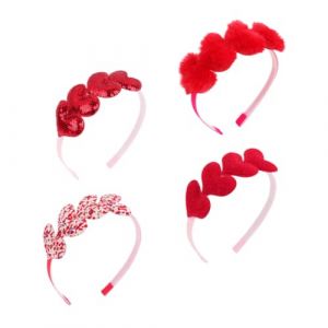 Didiseaon 4 Pièces bandeau saint valentin cœur groupe bandeau spa bandeaux pour hommes peluche bandes hair charms hair toppers bandeaux en forme de coeur délicats bandeaux coeur aimant coton (Merkowski, neuf)
