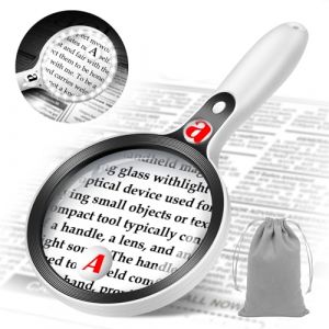 Grande loupe avec lumière, 10x, 25x, 45x, loupe éclairée, 14 cm, 36 lumières LED, lecture avec des personnes âgées, grandes petites impressions, faible vision pour personnes âgées avec yeux (nicetiming, neuf)
