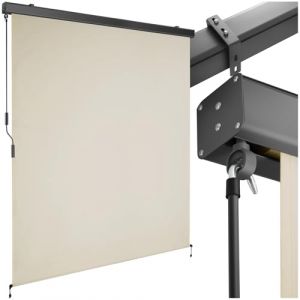 tectake® Store banne Vertical avec Manivelle, Multi-Fonction Store Vertical Enroulable Brise Soleil Brise Vue Jardin Brise Vue Balcon Opaque en Acier laqué époxy - Beige, 160 x 250 cm (TECTAKE FRANCE SAS, neuf)