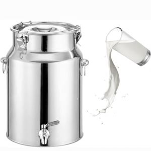 Bidon INOX pour Huile d Olive 5l/10lavec Robinet,Pot À Lait INOX avec Couvercle Réservoir Scellé en Acier Inoxydable Pots À Lait,Capacity-5L (ASDFGYHJKL, neuf)