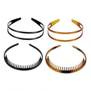 VALICLUD 4 Pi&egrave;ces Bandeaux Plastique Dents Accessoires T&ecirc;te Double Rang&eacute;e pour Style (Sudersana, neuf)