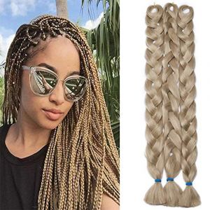 TESS 104 cm Meches pour Tresses Africaine Blond clair Meche Cheveux 165g/pi&egrave;ce Tresse Cheveux 1 Pi&egrave;ces Rajout Meches Pour Tresses Africaine (Blond clair-1paquet) (TESS Official, neuf)