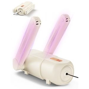 Aissom Sèche Chaussures, Chauffe-Bottes, Seche Chaussure Electrique Support réglable à 90°,avec 120mins Minuterie, Fonction UV,pour Chaussures, Chapeaux, Gants, Chaussettes (Beige) (SIA APM-R, neuf)