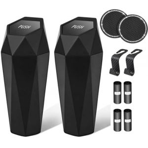 2x Petite Poubelle de Voiture,Mini Poubelle de Voiture,v&eacute;hicule automobile porte-gobelet poubelle petite mini poubelle voiture poubelle poubelle pour voiture/maison/chambre/bureau(Capacit&eacute; de 550 ml) (Guidre, neuf)