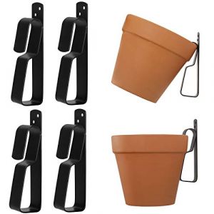 ChasBete Support Jardiniere Balcon pour Pot en Terre Cuite, Accroche Plante Mural Caché, 10 à 23 cm Support de Pot de Fleur- 4 Pièces (QIJIA8668, neuf)