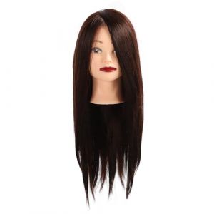 Leapiture Tête de Mannequin de Coiffure Tête de Formation de Coiffure Support de Mannequin de Cheveux Synthétiques 85 pour Cent de Vrais Cheveux Mannequin de Formation Tête de (Lusiyik, neuf)
