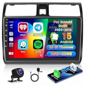 Roinvou 2+64G Autoradio Android pour Suzuki Swift 2003-2010 avec CarPlay sans Fil Android Auto, 10.1 Pouces &Eacute;cran 2 DIN Radio MirrorLink avec Wi-FI GPS Bluetooth EQ FM/RDS SWC Cam&eacute;ra de Recul (wenheyou, neuf)