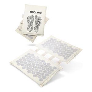 NEOLYMP Paillasson d'acupression - Stimulation polyvalente - Lavable et respectueux de l'environnement - Avec sac de transport - Tapis de massage des pieds d'acupuncture avec pointes en ABS - Tapis &agrave; (NEOLYMP, neuf)