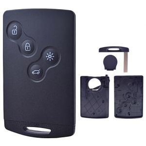 ANGOFIZ Coque Clé Carte Smartcard 4 Boutons Compatible avec Renault Captur Clio 4 Koleos Mégane 3 Laguna 3 Scenic 3 (ANGOFIZ, neuf)