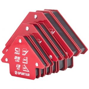 Spurtar 6PCS Aimant Soudure Solides Force Forte Flèche, 34kg x2 + 23kg x2 + 13kg x2 Travail de Métal Outils et Equipement Support de Soudage Magnétique 45° 90 ° 135° Aimant D'angle (Wittyware EU, neuf)