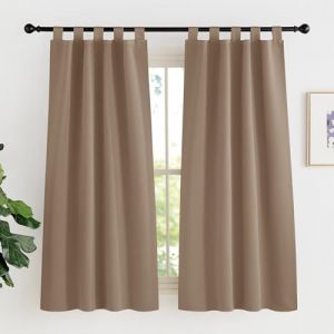 KGORGE Rideaux Isolation Thermique Occultant Decoration pour Chambre Fille Garcon Adulte, Rideaux Opaque de Fenêtre Tenture avec Pattes, L90 x H150cm, 2 Pièces, Moka (KGORGEHOME, neuf)