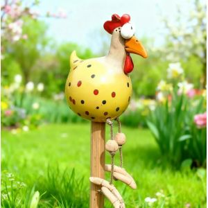 Ruiaqer Statues de Poulet Jardin D&eacute;coration en R&eacute;sine Dr&ocirc;le en Forme de Poule Figurine Animaux Sculptures pour Jardin,Poules en C&eacute;ramique D&eacute;coratives pour Jar-din,Cour, Patio (Ruiaqer, neuf)