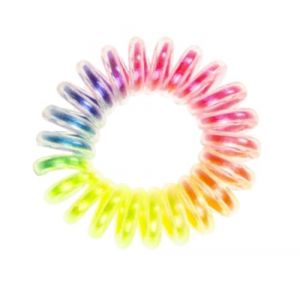 Élastique à spirale arc en caoutchouc pour cheveux pince à cheveux queue femme fille (Tecnostore, neuf)