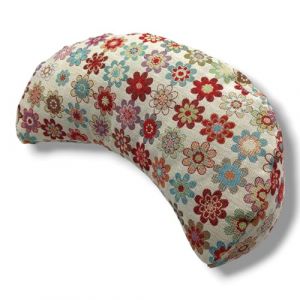 savasanas - Coussin Yoga Fleurs, zafu, Coussin Meditation, Coussin Demi Lune, zafu Meditation, zafu Demi Lune, Coton et cosses de Sarrasin, Fait &agrave; la Main &agrave; Barcelone (savasanas, neuf)