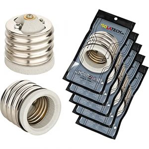 ISOLATECH 5pcs E40 à E27 Douille d'adaptateur pour E27 douille de lampe LED convertisseur pour lampes à économie d'énergie (max. 250V/2A) ampoules cuisine salle de bains résistant à la chaleur (ISOLATECH-DE, neuf)