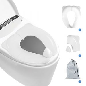 Reducteur Toilette Enfant, Blanc Réducteur de Toilette pour Bébé, Siège de Toilette Pliable pour Enfants, Réducteur WC Enfants Portatif, Siège de Toilette de Voyage pour Enfants, Sac de transport (Galaxy Schlachtschiff, neuf)