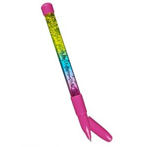 Stylo fantaisie à paillettes multicolores dans de l'eau - Accessoire kawaii pour trousse d'école et bureau - Glitter, Fée, Princesse, Magicien, Sorcier (Mister Curiosities - Vendeur Français, neuf)