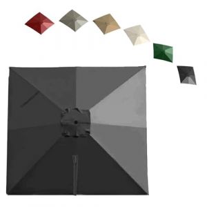 VLKLPZAHAK Rectangle Toile De Rechange pour Parasol Déporté 4x3m Auvent De Rechange Parasol De Jardin avec Air Vent Tissu De Remplacement Parasol 8 Baleines(Grey,4x3m (13x9.8ft)) (Run Pu shop, neuf)