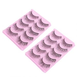 iplusmile Lot De 10 Paires De Faux Cils Diamants 3d Fibres Artificielles Noirs Pour Maquillage De Soir&eacute;e Yeux Biche (Dawkinshall, neuf)