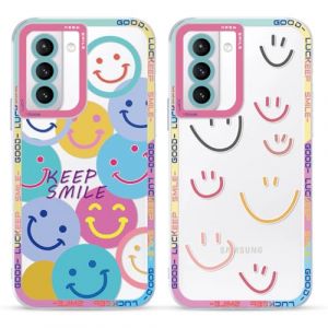 Yoedge 2 pi&egrave;ces Coque pour Samsung Galaxy S21 / S30 6,2" Motif de Emoji Souriant Fille Femme &Eacute;tui,Transparente Housse de Protection Antichoc Mignon Aesthetic Design Case Cover pour Samsung S21 / S30 (Lei Xiao, neuf)
