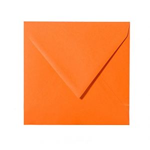 Paper24 Lot de 25 enveloppes carr&eacute;es 155 x 155 mm, 120 g/m&sup2;, enveloppes 155 x 155 mm, oranges (paper24, neuf)