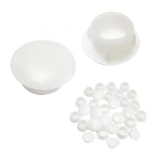 Qrity 25 Pi&egrave;ces Caches Trou Rond, Bouchons en Plastique, Cache Trou Meuble Blanc, Cache Trou, Capuchon de Protection pour Trous de Per&ccedil;age, 10MM (Qrity, neuf)