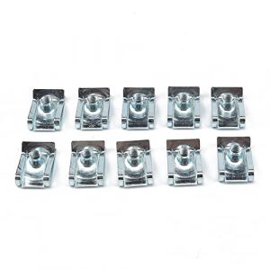 ihreesy 10 Pièces Clips Vitesse Ecrous, M5 Écrou de Vitesse en Acier Inoxydable Kit de Colliers de Serrage U Écrou Plaque de Fixation Écrous en U pour Moto Électrique Automobile (Partong, neuf)
