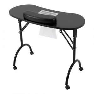 Table de manucure, table de manucure, avec ventouse, 5,5 W, table de manucure, table de manucure, table de manucure pliable, table de manucure portable pour les maisons, les salons de manucure, les (NUTERSTORE, neuf)