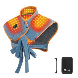 Kintiwe Coussin Chauffant Cervical, Coussin Massage Cervicales Chauffant Electrique avec 10000mAh Batterie, 3 Niveaux de Chaleur, Lavable en Machine, 60x43cm (KintiweEU, neuf)