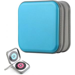 Yitobici Sac CD, sac de rangement pour CD et DVD, sac de rangement CD pour la maison et la voiture, peut contenir 40 disques, bleu ciel. (Funuo1558, neuf)