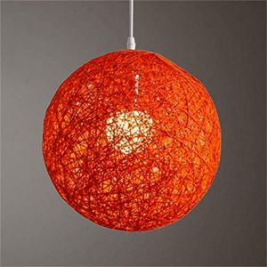 Creperture 15cm Abat-Jour Rond, Suspension Lustre Abat-Jour Boule de Vigne en Rotin Tiss&eacute; &agrave; la Main D&eacute;coration pour Suspension de Plafond, Salle &agrave; Manger, Orange (Keand, neuf)
