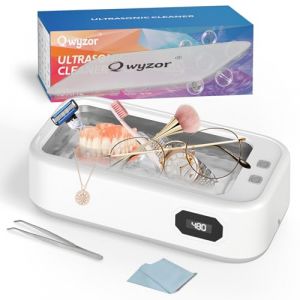 Nettoyeur Ultrasons, 640ml Bac a Ultrason, 49000Hz ultrasonic cleaner avec &Eacute;cran Num&eacute;rique, 5 Modes de Nettoyeur Ultrason Bijoux pour Lunettes, Dentiers, Montres, Collier, Monnaie (Bleu) (White) (True to Pure, neuf)