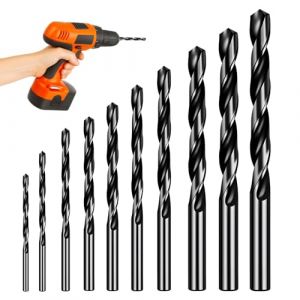 Coffret de 10 Forets M&eacute;tal Professionnels en HSS, Diam&egrave;tres de 1 &agrave; 10 mm, Longueurs de Travail de 24 &agrave; 75 mm, Forets pour Percer M&eacute;tal Tr&egrave;s Dur, Foret Inox et Acier (DeJiaoAoKanShu, neuf)