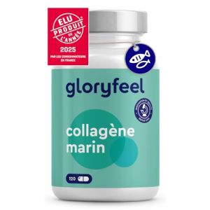 Collagene Marin Pur (Type 1) 1500mg Hautement Dosée, 120 Capsules d'Hydrolysat de Collagène, 100% Collagène Naturel, Facilement Absorbé, Sans Arômes et Additifs (gloryfeel, neuf)