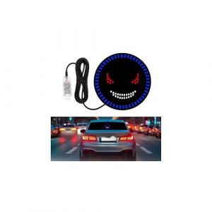 Eclairage des Yeux du Diable pour Le Pare-Brise,Eclairage LED USB Plug and Play pour Voiture avec 11 Modes,Eclairage des Yeux du Diable pour Voiture,Eclairage Dynamique des Yeux du Diable,Bleu (Bischett, neuf)