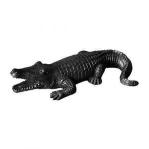 Baoblaze Figurine de Crocodile, Statue de jardin, Souvenirs décoratifs, Sculpture d'alligator en résine pour balcon, décoration intérieure et extérieure de la, noir (Baoblaze Online, neuf)