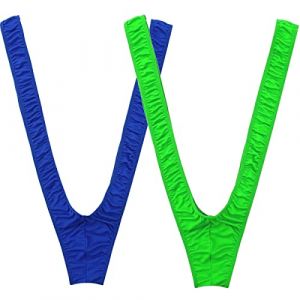 2PCS Borat String Mankini Homme Sexy Hot Funny Maillot de Bain Tenue pour Hommes Vert Bleu (VemeFufu FR, neuf)