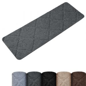 Homwiz Tapis d'Escalier Antidérapant, Lot de 15 Marchettes d'Escalier Autocollantes Intérieur, Moquette Escalier Réutilisable Découper pour Protéger Animaux, Seniors, Enfants (Gris Foncé, 55x19 cm) (DyangEU, neuf)