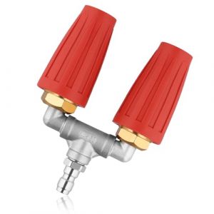 NQEUEPN Buse de Nettoyeur Haute Pression Double, Buse Turbo Rotative avec Connecteur Rapide 1/4" 4000 PSI 4-6 GPM Buse de Pulvérisation pour Nettoyeur Haute Pression pour Jardin Voiture (Orange) (Jenniy, neuf)