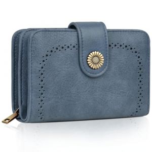 TEUEN Portefeuille Femme Vintage en Simili Cuir - Porte Monnaie Zipp&eacute; avec 16 Cartes et RFID Blocage - Portefeuille Moyen Cadeau &Eacute;l&eacute;gant pour Femme (Coffret Cadeau Inclus) (TEUEN, neuf)