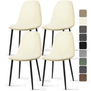 Housse de Chaise Scandinave 4 Pieces Universel Housses Chaise de Salle à Manger Lavable Extensible Couverture de Chaise Housse Chaise pour Décoration Salon Cuisine Hôtel (Beige, 4 Pieces)-KC (Ballad, neuf)