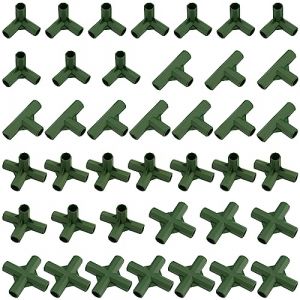 MUKLEI Lot de 40 raccords connecteurs de Cadre de Serre de 11 mm, connecteurs d'angle en Plastique, connecteurs de Canne de Jardin pour Supports de Fleurs et Construction de Cadre de Serre, 3,4 Voies (NAMYEUT-DE, neuf)