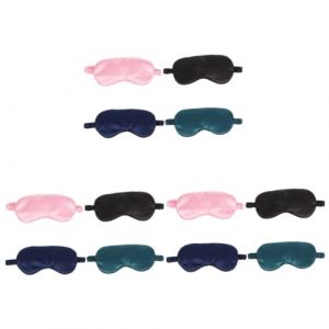 FRCOLOR 12 Pièces Masque De Sommeil Occultant Sommeil De La Visière Masque Pour Les Yeux Visière Endormie Patch D'ombrage Couvre-yeux Doux Cache-yeux Occultant Lunettes De Sommeil Œil Soie (White Beach, neuf)
