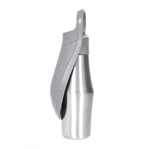 Gourde pour Chien Promenade Isotherme Gourde Chien Isotherme Bouteille d'eau pour Portable Acier Inoxydable 304 Bol d'eau De Voyage pour Et Chat (Gris‌‌, 750 ML) (Haohon, neuf)