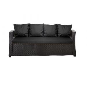 Setgarden® Coussin d'extérieur pour banc de jardin - Pour banc de jardin - Coussin d'extérieur - Pour balancelle en rotin - Noir - 170 x 50 x 50 cm (setgarden, neuf)