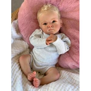 Zero Pam Bebe Reborn Fille 45cm Vinyle Corps Entier Poupon Bebe Réaliste Poupee Reborn Fille Ouvrir Yeux comme Un Vrai Bébé avec Accessoires Jouets pour Filles (KRT-DOLLS, neuf)