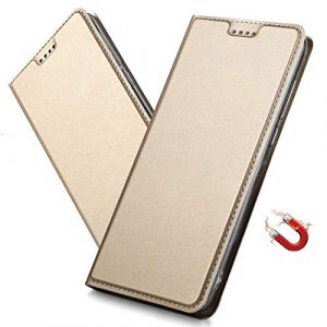 MRSTER Coque pour Huawei P8 Lite 2017 Housse, &Eacute;tui &agrave; Rabat avec Carte Fentes, Fermeture Magn&eacute;tique, Antichoc Ultra Mince Protection Case pour Huawei P8 Lite 2017 / P9 Lite 2017. DT Gold (MRSTER, neuf)