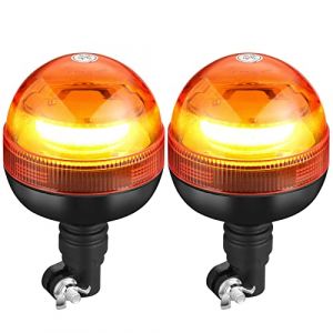 AUTOUTLET 2PCS Gyrophare LED Rotatif Orange 12V-24V 24 Gyrophare SMD LED 3 Modes d'Éclairage Etanche Anti-Poussière pour La Police Le Camion de Pompiers l'Ambulance l'Arroseur Routier Camion (ZIXING TECHNOLOGY LIMITED, neuf)