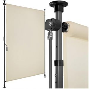 tectake® Store banne sans Perçage Vertical avec Manivelle, Multi-Fonction Store Vertical Enroulable Brise Soleil Brise Vue Jardin Brise Vue Balcon Opaque en Acier laqué époxy - Beige, 100 x 310 cm (TECTAKE FRANCE SAS, neuf)